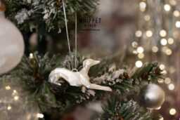 3D Printed Whippet Baubles Modern Polygonal Greyhound Design - Bag Of 8 Dogs - thumbnail 1