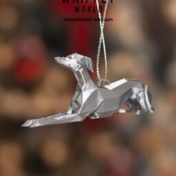 3D Printed Whippet Baubles Modern Polygonal Greyhound Design - Bag Of 8 Dogs - thumbnail 3