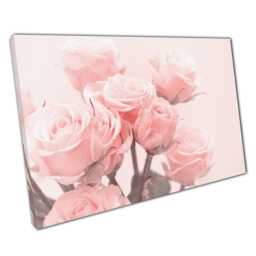 Blush Pink Roses Canvas Wall Art Romantic Floral Home Office Decor - thumbnail 1