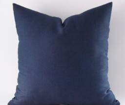 Navy Linen Pillow Cover Modern Decorative Cushion - thumbnail 1