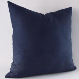 Navy Linen Pillow Cover Modern Decorative Cushion - thumbnail 3