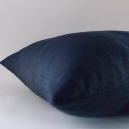 Navy Linen Pillow Cover Modern Decorative Cushion - thumbnail 4