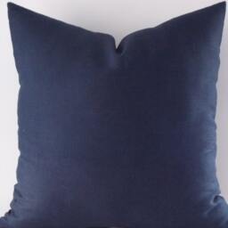 Navy Linen Pillow Cover Modern Decorative Cushion - thumbnail 2
