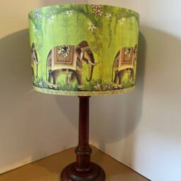 Handmade Indian Elephant Lampshade Green Exotic Light Shade - thumbnail 4