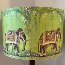 Handmade Indian Elephant Lampshade Green Exotic Light Shade - thumbnail 2