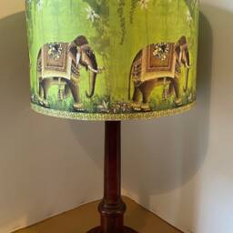 Handmade Indian Elephant Lampshade Green Exotic Light Shade - thumbnail 3