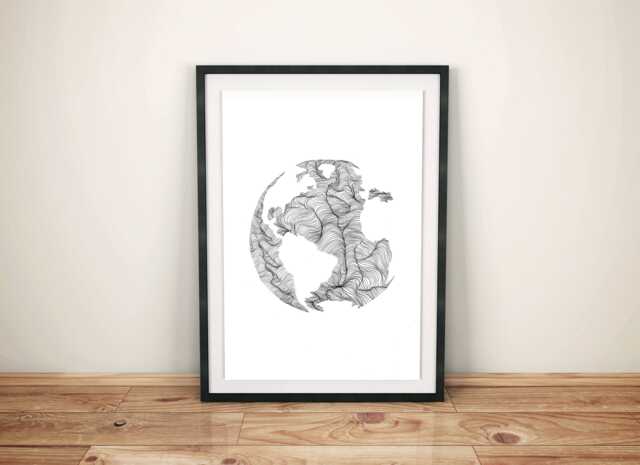 World Map Art Print Wanderlust Travel Decor - image 1