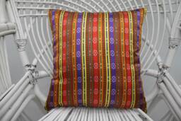 Throw Pillow, Body Pillow Cover, 16x16 Indoor Both Sided Striped Cushion, Oriental 15 - thumbnail 1