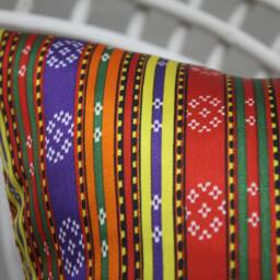 Throw Pillow, Body Pillow Cover, 16x16 Indoor Both Sided Striped Cushion, Oriental 15 - thumbnail 2