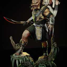Twin Hunters - Alient Hunter Sci-Fi Predator Jungle Warrior Dek & Thia Resin Figure 16K - thumbnail 2