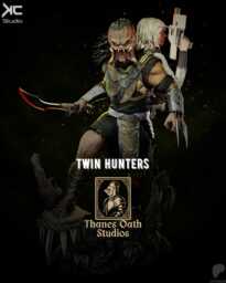 Twin Hunters - Alient Hunter Sci-Fi Predator Jungle Warrior Dek & Thia Resin Figure 16K - thumbnail 1
