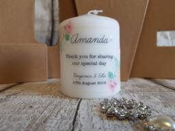 Personalised Wedding Candle Gift - Bridesmaid Maid Of Honour Mother The Bride Custom Favour Keepsake/Thank You Will Be C - thumbnail 1