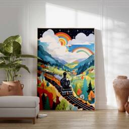 Train Print, Wall Art, Steam Poster, Boys Room Kids Decor, Playroom Decor - thumbnail 3