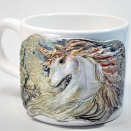 Personalized Pegasus Cup Handmade Fimo Pottery Mug - thumbnail 2