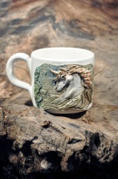 Personalized Pegasus Cup Handmade Fimo Pottery Mug - thumbnail 1