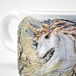 Personalized Pegasus Cup Handmade Fimo Pottery Mug - thumbnail 4