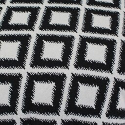 Handmade Round Floor Pillow Cover Black & White Jacquard Cushion - thumbnail 2