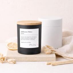 Personalised Teacher Candle & Box - Thank You Gift Teaching Assistant Present Keepsake From Child