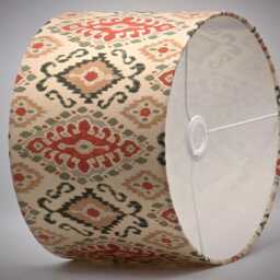 Cream Orange Black Ikat Lampshade, Table Floor Lamp Ceiling Pendant Small Medium Large 15cm 20cm 25cm 30cm 35cm 40cm Fabric Drum Light Shade - thumbnail 3