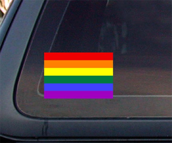 Lgbt Gay Pride Rainbow Flag Car Decal Sticker, 3 X 2, Decal, Sticker, Car Window Decal, Sticker. Free Shipping