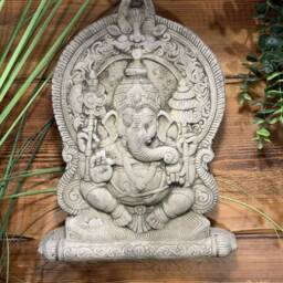 stone Garden Large Ganesh Ganesha Buddha Wall Plaque - thumbnail 2