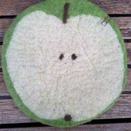 Handfelted Seat Cushion, Apples - thumbnail 3