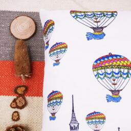 Personalized Travel With Hot Air Balloons Throw Pillow Insert, Stylish, Comfortable, Fine Plush Fabric, Hand-Drawn - thumbnail 3