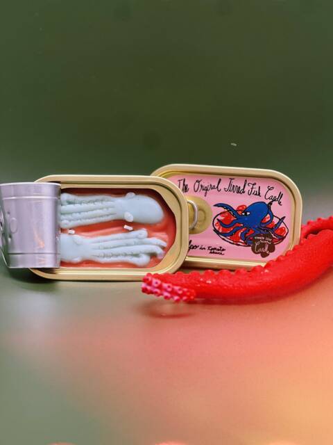 Pulpo in Tomato Sauce, The Og Tinned Fish Candle, Tin Seafood Unique Gift - image 1