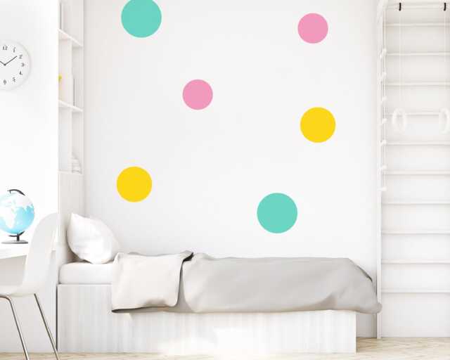 Giant Polka Dot Wall Decals Rainbow Nursery Decor, Colour Block Stickers - Pack Of 6 - image 1