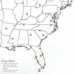 Custom Usa Push Pin Map, Framed Canvas United States Travel Tracker Pinboard - thumbnail 3