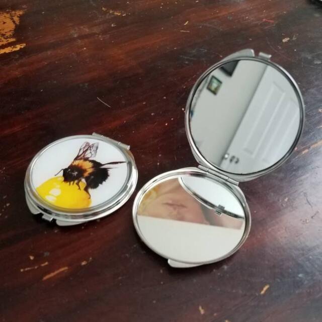 Art Compact Mirrors - Birthday, Christmas, Mothers Day Octopus, Bumble Bee, Mermaid, Skull, Flower, Honey, Ravens, Janae Corrado - image 1