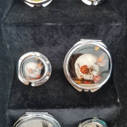 Art Compact Mirrors - Birthday, Christmas, Mothers Day Octopus, Bumble Bee, Mermaid, Skull, Flower, Honey, Ravens, Janae Corrado - thumbnail 4