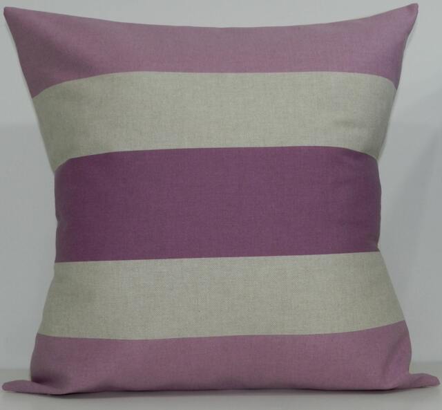 New 18x18 Inch Designer Handmade Pillow Case in Lavender Stripe