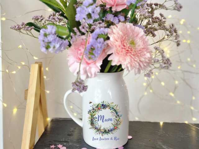 Personalised Vase, Gifts For Mum, Gift For Her, Flower Mum Gifts, Ceramic Mom, Home Decor, Custom - image 1