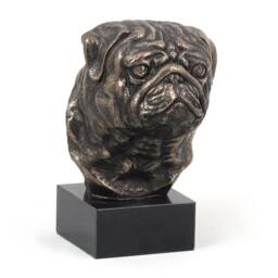 Pug Mops, Dog Marble Statue, Limited Edition, Artdog. Made Of Cold Cast Bronze. Solid, Perfect Gift. Limited Edition - thumbnail 1