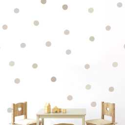 Neutral Polka Dot Wall Decals Boho Nursery Decor, 90 Irregular Stickers - thumbnail 2