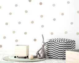 Neutral Polka Dot Wall Decals Boho Nursery Decor, 90 Irregular Stickers