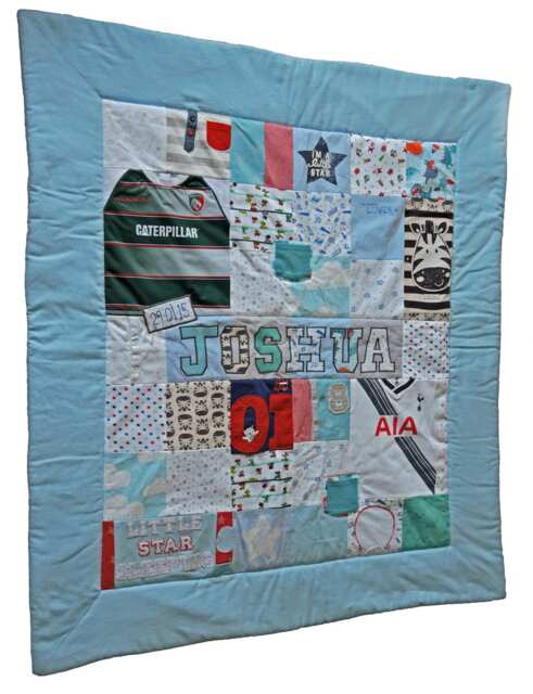 Keepsake Quilt From Baby Clothes Cot Size, Baby Clothes Quilt, Memory First Birthday Gift, Patchwork Blanket - image 1