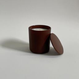 Private Label Candles Set Of 6 - 8Oz Soy Wax Choose Your Scent Natural Clean Burn Reusable Glass Vessels With Lid Matte Brown - thumbnail 2