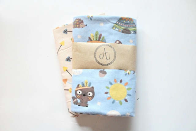 Owl & Arrow Tribal Baby Blanket Stroller Shower Gift Set, Receiving Blanket, Tepee, Owls, Boy Swaddle - image 1