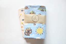 Owl & Arrow Tribal Baby Blanket Stroller Shower Gift Set, Receiving Blanket, Tepee, Owls, Boy Swaddle - thumbnail 1