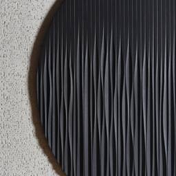 Large Round Geometric Black Wall Art, Minimalist Style Hand Engraved Decoration - thumbnail 3