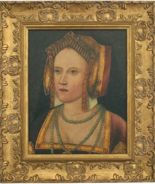 Catherine Of Aragon Framed Picture, Oleograph, First Wife Henry Viii - image 1