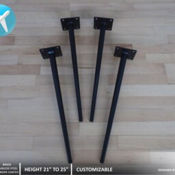 "Metal Tapered Coffee Table Legs - Steel Side & End Legs, Height 21""-25" - thumbnail 3