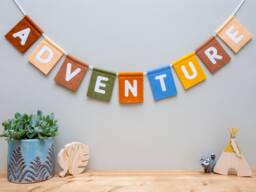 Custom Word Bunting. Felt Nursery Decor. Personalised Garland Wall Hanging. Rainbow, Pastel, Jungle, Neutral Colour Choices - thumbnail 1