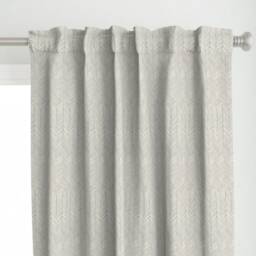 Gray Arrows Curtain Panel - Herringbone Abstract Cream Custom Freeform in On By Domesticate