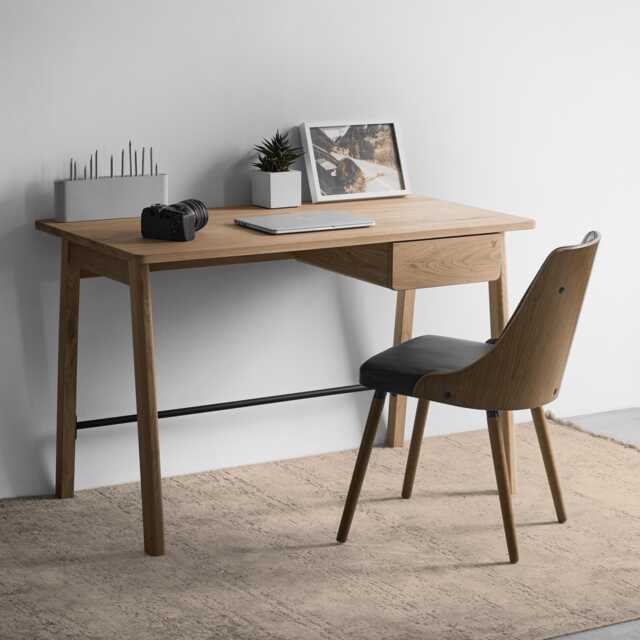 Office Desk Yotsa With Drawer Natural Wood Computer Unique Solid Oak Table Furniture Home Scandinavian Writing - image 1