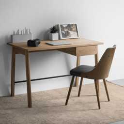 Solid Oak Wood Desk Scandinavian Home Office Writing Table