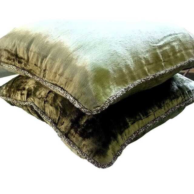 "Luxury Olive Green Pillow Case Cover 24""x24""/26""x26" - image 1