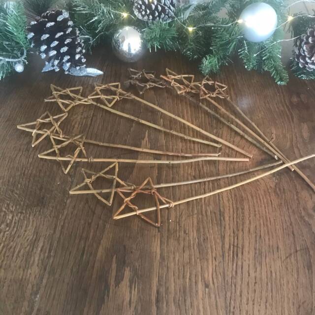 10 X Christmas Star, Wands Pack Of 10, Party Bag Gift, Craft Projects, Decorations, Eco Friendly, 9Th Wedding Anniversary - image 1